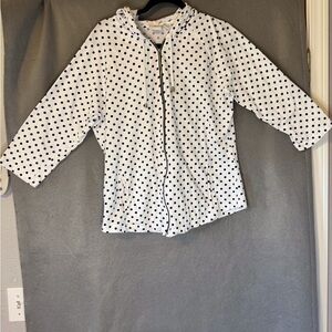 Chico's White and Black Polka Dot Hoodie. Excellent Condition.